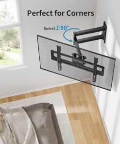 Pipishell Full Motion TV Wall Mount for Most 26-60 inch Flat & Curved TVs up to 77 lbs, Adjustable Bracket Height, Single Articulating Arm, Extension, Max VESA 400x400mm, PIMF9 23 71Vs7X0q8OL 3