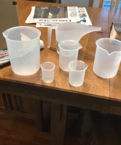 5 Piece Premium Laboratory Plastic Beaker Set, Made of High Clarity Polypropylene with Raised Graduations, 50 mL, 100 mL, 250 mL, 500 mL, and 1000 mL (Autoclavable) 21 71VsMTdxiaL