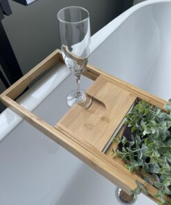 ROYAL CRAFT WOOD Luxury Bathtub Caddy Tray, One or Two Person Bath and Bed Tray, Bonus Free Soap Holder (Natural Bamboo Color) (Natural) Natural (Classic) 36 71VsMw29fVL
