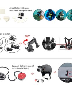 Soft Digits Accessories Bundle Kit for GoPro Hero 5/4/3/2/1 Action Camera Accessory Set for Ourdoor Sports in Swimming Diving Rowing Climbing Bike Riding(44 Items) 41 71VsjSaQhLL