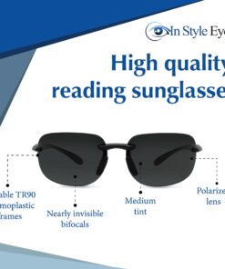 In Style Eyes Lovin Mawi Wrap Around Bifocal Sunglasses, Rimless Reading Glasses with UV Protection - Polarized Lens - Tortoise - 2.0x 2.0 x 9 71VtDDhzKOL