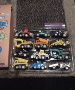 Yeonha Toys Pull Back Vehicles, 12 Pack Mini Assorted Construction Vehicles and Race Car Toy, Vehicles Truck Mini Car Toy for Kids Toddlers Boys Child, Pull Back and Go Car Toy Play Set 34 71VtImqX 0L