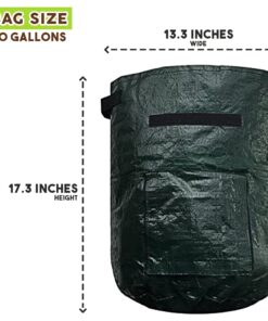 Upstreet Garden Grow Bags – 2 Pack Garden Bags to Grow Vegetables: Carrot, Tomato, Onion, Potato Planting Bags with Flap, Eco-Friendly, Heavy Duty Fabric Planting Pots 2 - Pack 22 71Vu4dR1SiL