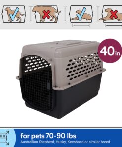 Alternative view of Petmate Vari Dog Kennel 40", Taupe & Black, Portable Dog Crate for Pets 70-90lbs, Made in USA 40"L x 27"W x 30"H Kennel Only