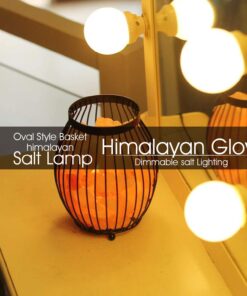 Himalayan Glow 1345 Oval Style Basket Night Salt Lamps, 7-9 Pounds Oval Style Metal Basket 31 71VwVPJDQIL