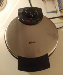 Oster Belgian Waffle Maker with Adjustable Temperature Control, Non-Stick Plates and Cool Touch Handle, Makes 8" Waffles, Stainless Steel 39 71VwdpR7daL