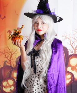 Rbenxia Curly Cosplay Wig Long Hair Heat Resistant Spiral Costume Wigs Anime Fashion Wavy Curly Cosplay Daily Party Silver 32" 80cm 39 71VwiT0t4AL