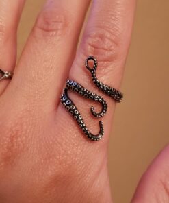 Vintage Titanium Steel Octopus Sea Monster Squid Kraken Punk Antique Ring Retro 27 71Vy41mr ZL