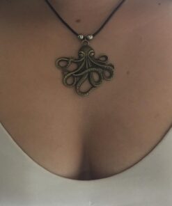 UMBRELLALABORATORY Steampunk Octopus Necklace | Victorian goth Style jewellery, Antique Finish Handmade Pirate costume Accessory gothic emo punk jewelry Bronze 19 71VyJiFLthL
