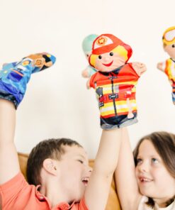 Melissa & Doug Jolly Helpers Hand Puppets (Set of 4) - Construction Worker, Doctor, Police Officer, and Firefighter - Role Play Hand Puppets, Soft Hand Puppets For Toddlers Ages 2+ Standard Packaging 12 71VysJrgjqL