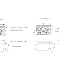 Empava EMPV-24GC4B67A 24" Gas Stove Cooktop 4 Italy Sabaf Sealed Burners NG/LPG Convertible Stainless Steel Cooker, 24 Inch 21 71Vz5DaVodL
