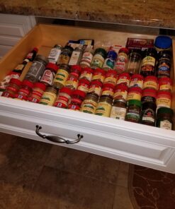 Rev-A-Shelf 22" 3 Tiered Seasoning Organizer, Trim-to-Fit Wooden Kitchen Draw and Cabinet Home Storage Insert, Pull Out Spice Rack, Maple, 4SDI-24 22 Inch 35 71VzI29akuL