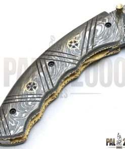 PAL 2000 KNIVES Sagt-9032, Custom Handmade Damascus Steel Folding Pocket Knife - Damascus Handle 16 71VzPENXRyL