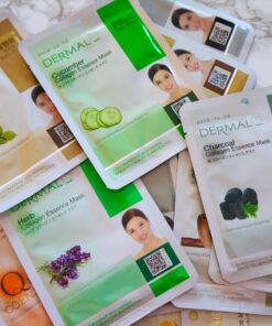 DERMAL 16 Combo Pack A Collagen Essence Korean Face Mask - Hydrating & Soothing Facial Mask with Panthenol - Hypoallergenic Self Care Sheet Mask for All Skin Types - Natural Home Spa Treatment Masks 16 Count (Pack of 1) Set A 16 Colors 49 71VzYrj1qKL 2