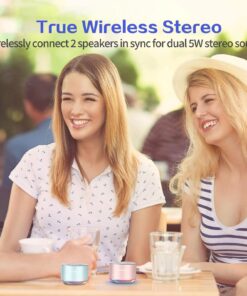 LENRUE A2 Portable Wireless Bluetooth Speaker with Lights and Lanyard,5W Mini Small Metal Speakers Bluetooth 5.0/Aux-in for iPhone Android Home Outdoor, Birthday for Women/Girls Rose Gold 26 71W kE15JL