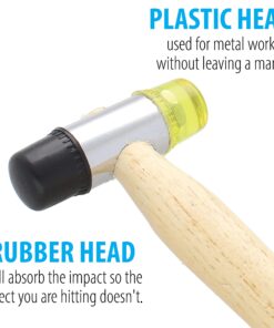 Alternative view of The Beadsmith Plastic-Rubber Jewelers Hammer - 9.5 Inches Wooden Handle - 61mm, 3oz head, 17mm Faces - Use to Flatten and Shape Sheet Metal and Wire with No Risk of Marring