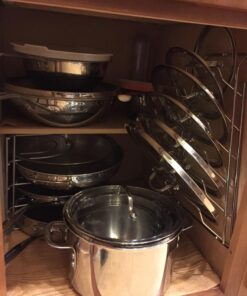 Organize It All Wall Cabinet Door Mounted Pot Lid Rack | Metal Wire | Dimensions 10.63" x 4.00" x 16.63" | Kitchen Storage | Sliver Chrome 43 71W1IdMLaWL