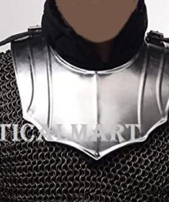 NauticalMart Knight Gorget - Medieval Neck Armor One Size Fit All - Silver Armour 4 71W22G4VKUL