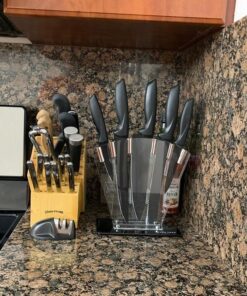 Home Hero 7 Pcs Kitchen Knife Set, Chef Knife Set & Steak Knives - Professional Design Collection - Razor-Sharp High Carbon Stainless Steel Knives with Ergonomic Handles (7 Pcs - Black) 7 Pcs - Black 31 71W2RmLJuvL