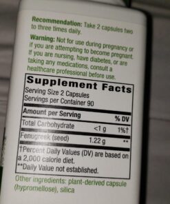 Nature's Way Fenugreek Seed, Traditional Lactation/Breastfeeding Support*, 1,130 mg, 180 Vegan Capsules 180 Count (Pack of 1) 42 71W2lTaYRZL