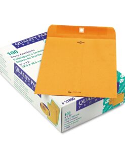 Quality Park 9 x 12 Clasp Envelopes with Deeply Gummed Flaps, Great for Filing, Storing or Mailing Documents, 28 lb Brown Kraft, 100 per Box (QUA37890) 8 71W3 cCeFVL