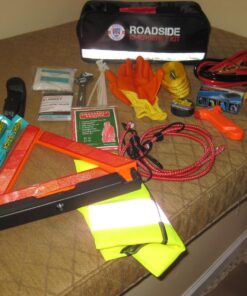 Always Prepared Premium (125 Piece) Roadside Emergency Car Kit – with Jumper Cables – All-in-One Auto Safety and First Aid Kit – Travel Safety for Women, Men, and College Kids – Roadtrip Essentials Premium Roadside Kit 44 71W35qHDGcL