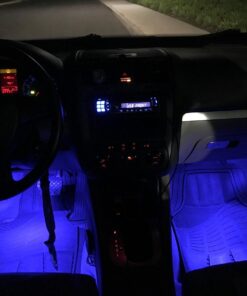LEDGlow 4pc Blue LED Interior Footwell Underdash Neon Lighting Kit for Cars & Trucks - 7 Unique Patterns - Music Mode - 8 Brightness Levels - Auto Illumination - Includes Cigarette Power Adapter 47 71W3ONHODIL 1