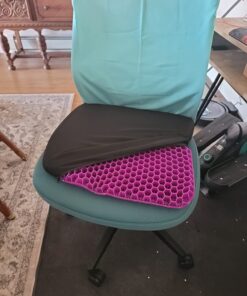 KYSMOTIC Gel Seat Cushion for Long Sitting (Super Large & Thick), Soft & Breathable, Gel Chair Cushion for Wheelchair, for Hip Pain, Gel Seat Cushion for Office Chair (1 Cushion+1 Cover) Black Cover+rose Red Cushion 26 71W3eNvaPdL