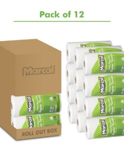 Marcal Paper Towels U-Size-It Sheets 2 Ply 140 Sheets Per Roll 100% Recycled - 12 "Roll Out" Rolls Per Case Green Seal Certified Paper Towel Rolls 06183 12 Rolls - White 7 71W4XdYs0L
