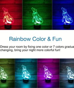 Alternative view of WANTASTE Wolf 3D Lamp Gifts for Boys Girls Room, Night Light Toys Bedside Decor Gifts for Kids Baby, 7 Colors Changing Nightlight with Smart Control