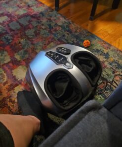 MIKO Foot Massager Machine with Deep-Kneading, Compression, Shiatsu, and Heat for Plantar Fasciitis, Neuropathy, Fits up to Men Size 13 Grey With Button 53 71W5KtcNtL