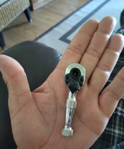 Powerbuilt Stubby Ratchet, Mini 1/4 Inch Ratchet Wrench, Reversible 72 Tooth, Tight Spaces, Quick Release - 940478 Multicolor 27 71W5hvedF4L