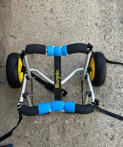 Bonnlo Kayak Cart Canoe Dolly Fishing Kayak Accessories Carrier Foldable Paddle Board Trolley Boat Trailer Transport with NO-Flat Airless Tires Wheels and 2 Ratchet Straps Kickstands- "U"shape 38 71W5qgVzzjL