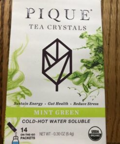 Pique Organic Mint Green Tea Crystals - Support Healthy Digestion, Immunity and Energy. Caffeinated Green Tea with Spearmint - 14 Single Serve Sticks (Pack of 1) 14 Count (Pack of 1) 18 71W6 5ZalzL