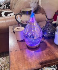 Porseme 280ml Essential Oil Diffuser, 3D Glass Aromatherapy Diffusor, Ultrasonic Cool Mist BPA Free Aroma Humidifier with Timer and Color Changing Function, Waterless Shut-Off for Home Office Room G2-280ml Rose Gold Aladdin Vase 23 71W7VQAOoVL