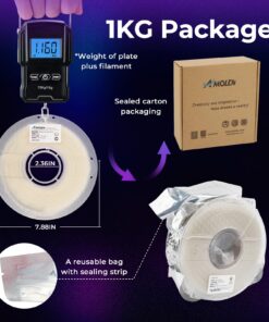 AMOLEN PLA 3D Printer Filament, 1.75mm Glow in The Dark Blue Filament for 3D Printing, 1kg(2.2lbs) Spool, Compatible with Most FDM Printer Glow-blue 38 71W9W9uVtAL