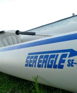 Sea Eagle SE370 Inflatable Sports Kayak -1-3 Person-Portable Stowable & Lightweight-with Seat(s), Paddle(s), Pump and Bag SE370 Sports Kayak Deluxe 29 71W9chLfU7L