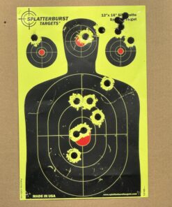 Splatterburst Targets - 12 x18 inch - Silhouette Splatter Target - Easily See Your Shots Burst Bright Fluorescent Yellow Upon Impact - Made in USA 10 pack 24 71WAITTDxL