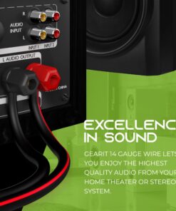 14AWG Speaker Wire, GearIT Pro Series 14 AWG Gauge Speaker Wire Cable (100 Feet / 30.48 Meters) Great Use for Home Theater Speakers and Car Speakers Black 100 Feet 35 71WAQodNQVL
