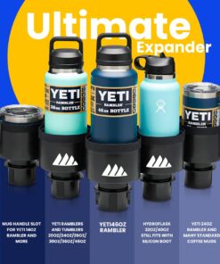 Integral Ultimate Expander Car Cup Holder - Adjustable Base - Expander & Organizer for Vehicles - Compatible with Coffee Mug, Yeti 14/24/36/46oz, Ramblers, Hydro Flasks 32/40oz, 3.4"-4.0" Bottles Black 1 Pack 28 71WAmxA8AjL 3
