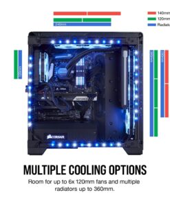 Corsair CORSAIR Crystal 570X RGB Mid-Tower Case, 3 RGB Fans, Tempered Glass - Mirror Black (CC-9011126-WW) 49 71WB7RX9H7L
