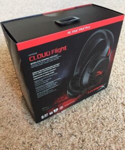 HyperX Cloud Flight - Wireless Gaming Headset, Long Lasting Battery up to 30 Hours, Detachable Noise Cancelling Microphone, Red LED Light, Comfortable Memory Foam, Works with PC, PS4 & PS5 Black, Red 42 71WBZBYtLNL