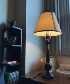 Globe Electric 12398 Set of Two 27" Table Lamps, Bronze Finish, Beige Shades Oil-Rubbed Bronze 39 71WCd253SIL