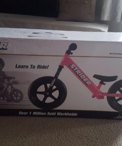 Strider 12” Classic Bike - No Pedal Balance Bicycle for Kids 18 Months to 3 Years - Includes Built-In Footrest, Handlebar Grips & Flat-Free Tires Pink 34 71WDf6wIjnL