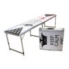 New 8' Aluminum Beer Pong Table with Holes for Cups Portable Adjustable Folding Indoor Outdoor Tailgate Party Game Game Keep Calm and Play Beer Pong #09 16 71WDkktg LL