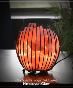 Himalayan Glow 1345 Oval Style Basket Night Salt Lamps, 7-9 Pounds Oval Style Metal Basket 28 71WDlyiPEEL