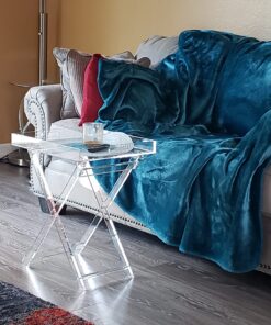Designstyles Acrylic Folding Tray Table – Modern Chic Accent Desk - Kitchen and Bar Serving Table - Elegant Clear Design 30 71WE0QZlQEL