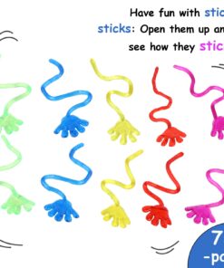 Adorox 72 Pieces Vinyl Glitter Sticky Hands Party Favor Birthday Gifts Toys Goodies (1 1/4" Long) 28 71WE7McOIOL