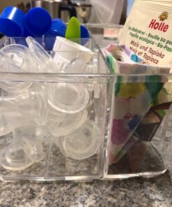 STORi 5-Compartment Clear Plastic Organizer | Rectangular Divided Makeup and Vanity Storage Bin and Office Desk Caddy | Scalloped Wall Design | Made in USA 61 71WE9B6WLVL