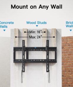 Pipishell UL Listed Tilt TV Wall Mount Bracket Low Profile for Most 37-75 Inch LED LCD OLED Plasma Flat Curved TVs, Large Tilting Mount Fits 16"-24" Wood Studs Max VESA 600x400mm Holds up to 132lbs 28 71WER1ApDL
